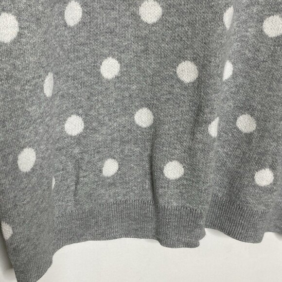 Old Navy Sweater Women L Gray Polkadots Crewneck Soft Stretch - Picture 6 of 8